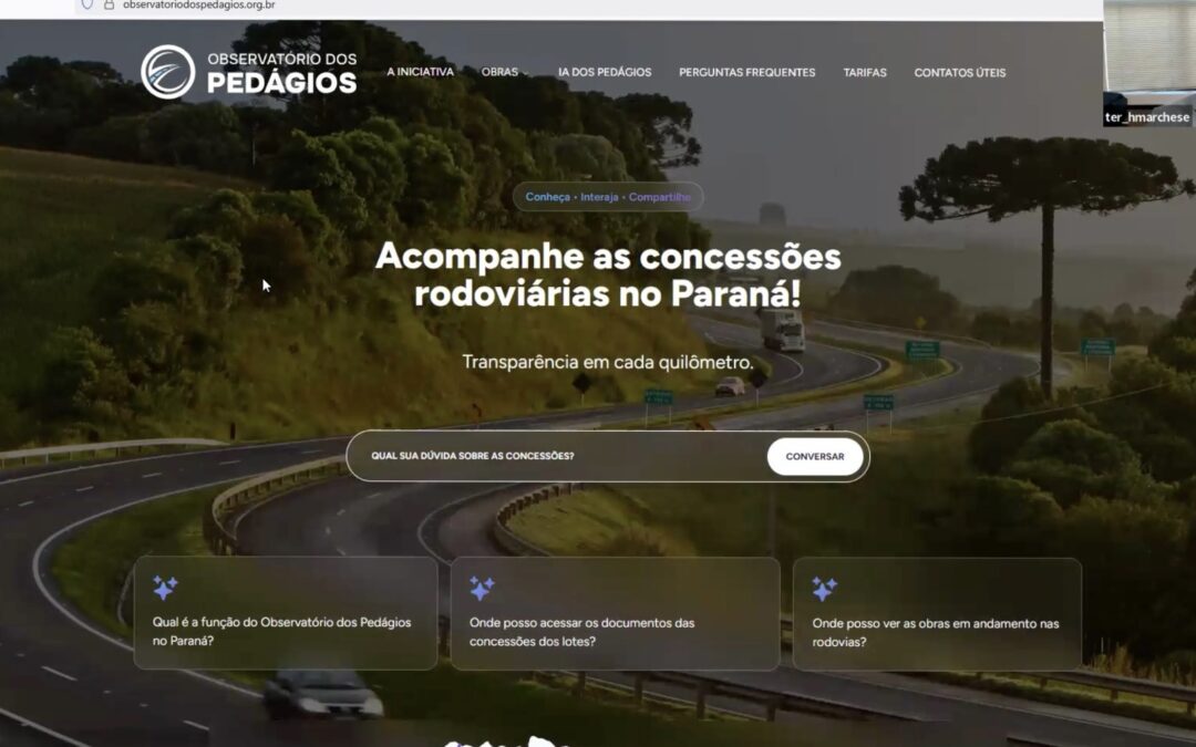 Em reunião semanal, ferramenta “Observatório dos pedágios” é apresentada ao Comitê de Infraestrutura