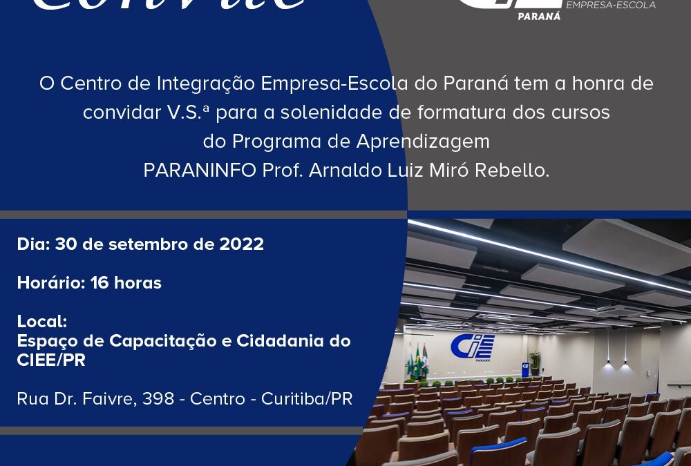 Vice-presidente do Pró-Paraná é homenageado em formatura do CIEE