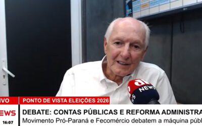 Presidente do Movimento Pró-Paraná participa de primeiro debate da série especial da Jovem Pan Paraná sobre eleições de 2026