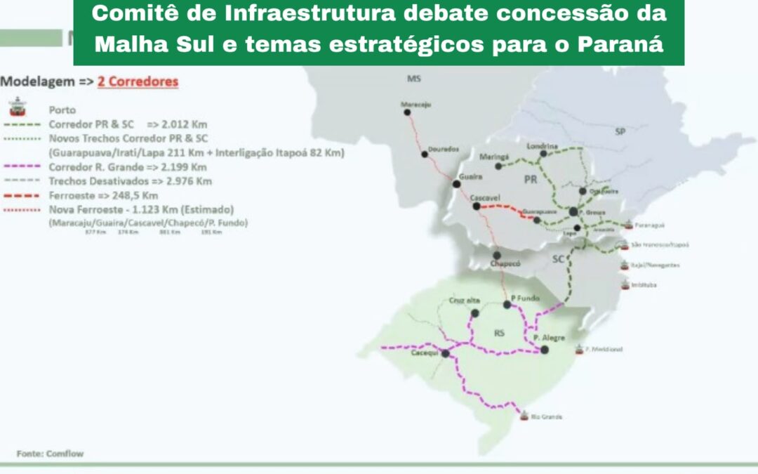 Comitê de Infraestrutura debate encaminhamentos sobre a concessão da Malha Sul e acompanha temas estratégicos para o Paraná